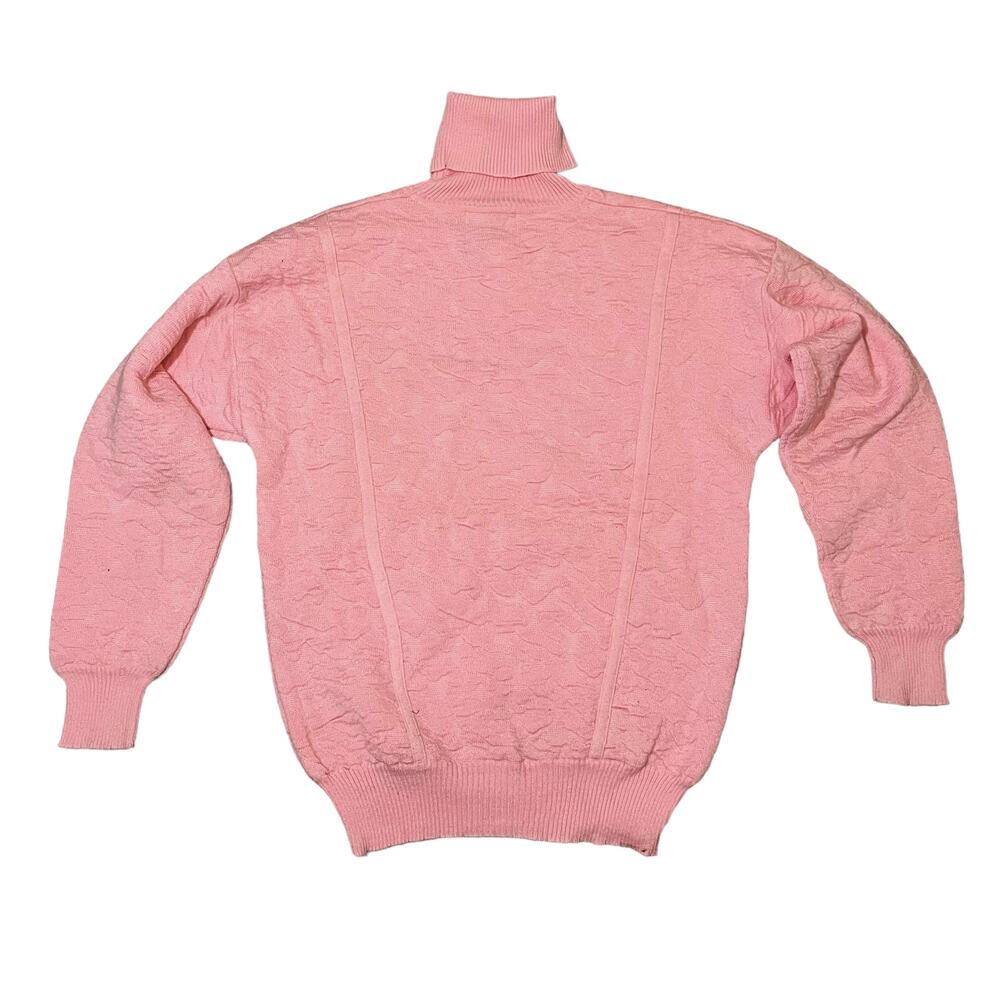 Vintage Tyrolia by Head Textured Knit Turtleneck Sweater Baby Pink Size Medium - Picture 6 of 7